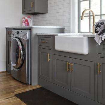 High End Solid Wood Shaker Cabinets For Laundry Room