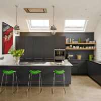 Dark Grey Modern Style Design Kitchen Cabinets For Sale