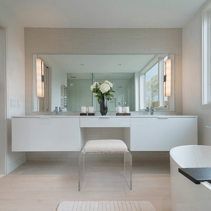 Modern Design PVC Lacquer White Bathroom Vanity
