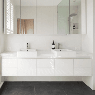 Custom Lacquer White Modern Bathroom Vanities