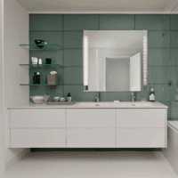 High Gloss White Lacquer Bathroom Vanity