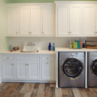Solid Wood Maple Custom Laundry Cabinets