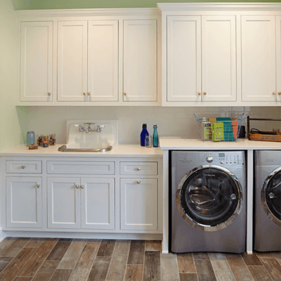 Solid Wood Maple Custom Laundry Cabinets