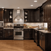 Brown Cherry Maple Wood Cabinets For Kitchen